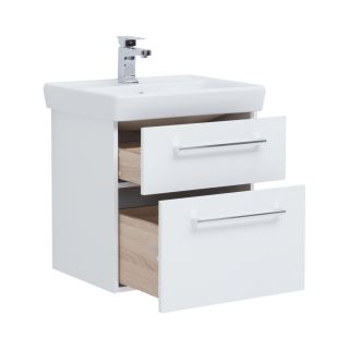 Тумба подвесная Dreja.Rus Q MAX 60 под умывальник Q-60, белый глянец